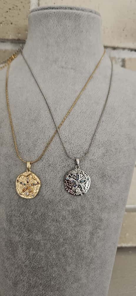 Yuvarlak Desenli Çelik Kolye – Altın ve Gümüş Renk Seçenekli