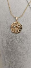 Yuvarlak Desenli Çelik Kolye – Altın ve Gümüş Renk Seçenekli