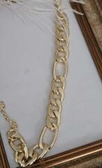 Kuyum İşçiliği VIP Pirinç Üzeri Altın Kaplama Zincir Bileklik