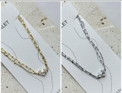 Zarif Taş Detaylı Çelik Halhal – Altın ve Gümüş Renk Seçenekleri