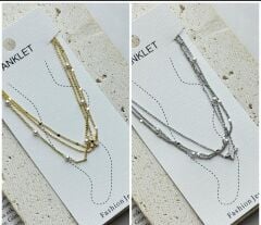 Çelik Halhal – İnci Detaylı Çoklu Zincir Model