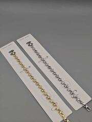 Çelik Bileklik – Yıldız Taş Detaylı Altın ve Gümüş Renk