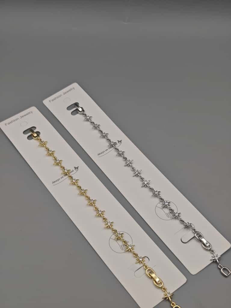 Çelik Bileklik – Çiçek Motifli Altın ve Gümüş Renk