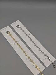 Çelik Bileklik – Çiçek Motifli Altın ve Gümüş Renk