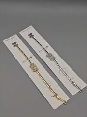 Çelik Bileklik – Dikdörtgen Taş Detaylı Altın ve Gümüş Renk