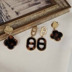 Paslanmaz Çelik Küpe – Modern Desenli, Leopar Görünümlü, Hafif ve Şık Kadın Küpe Modelleri