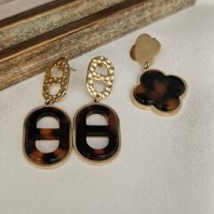 Paslanmaz Çelik Küpe – Modern Desenli, Leopar Görünümlü, Hafif ve Şık Kadın Küpe Modelleri