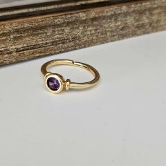 Özel Tasarım Altın Kaplama Zirkon Taşlı Yüzük