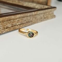 Özel Tasarım Altın Kaplama Zirkon Taşlı Yüzük