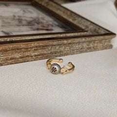 Özel Tasarım Altın Kaplama Nazar Boncuklu Yüzük