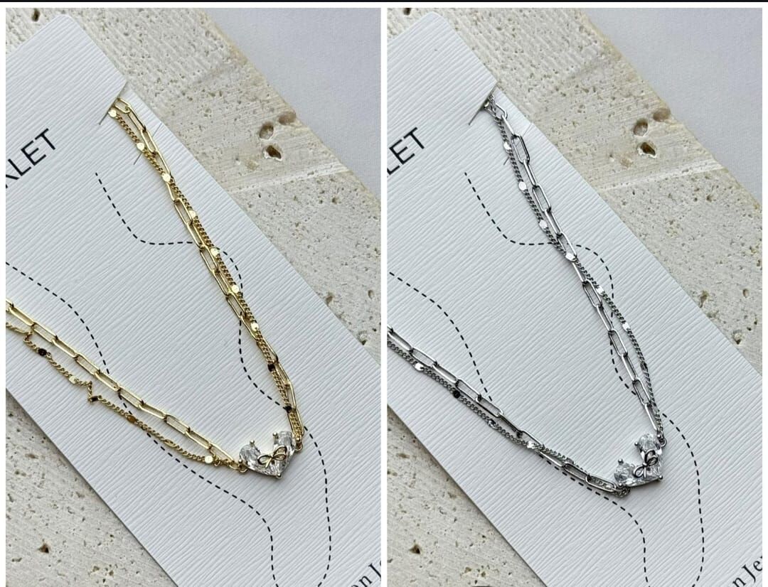 Pirinç Üzeri Altın Kaplama Halhal – Çift Zincirli Kalp Figürlü Zarif Tasarım