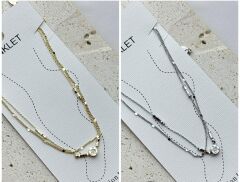 Pirinç Üzeri Altın Kaplama Halhal – Yuvarlak Figürlü Çoklu Zincir Zarif Tasarım