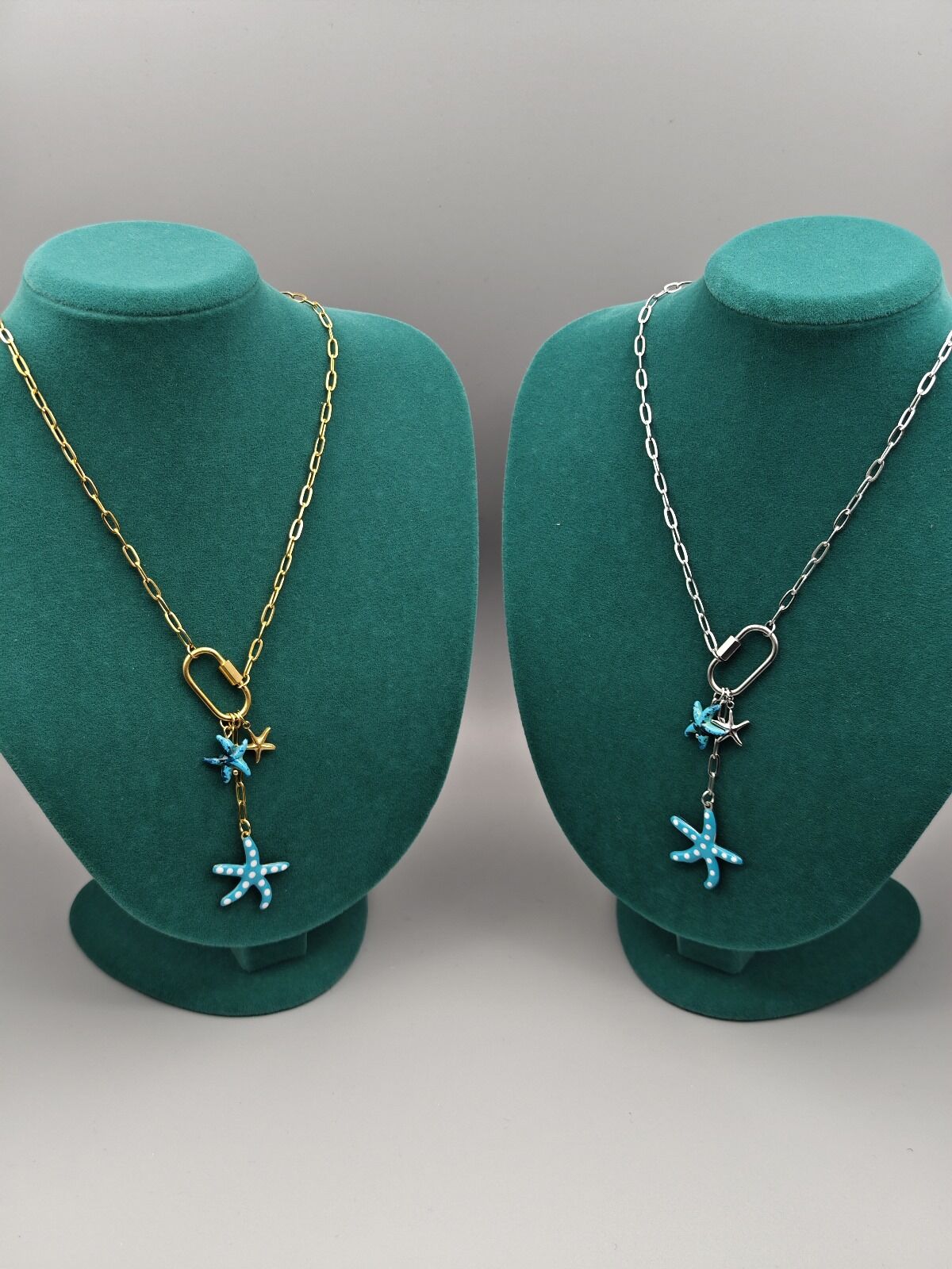 Çelik Zara Kolye – Deniz Yıldızı Figürlü, Gold ve Gümüş Renk Seçenekleri