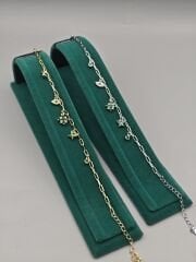 Pirinç Üzeri Altın Kaplama Yeşil Taşlı Bileklik – Zarif Zincir Tasarım