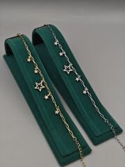 Pirinç Üzeri Altın Kaplama Yıldız Figürlü Zarif Bileklik – Işıltılı Tasarım