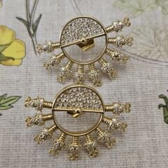 Özel Tasarım Pirinç Üzeri Altın Kaplama Küpe – Zarif ve Işıltılı Takı